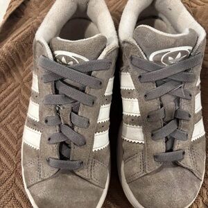 Adidas Kids Gray and White Sneakers